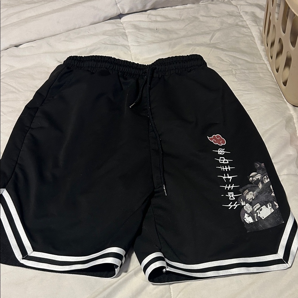 Black Graphic Men Shorts